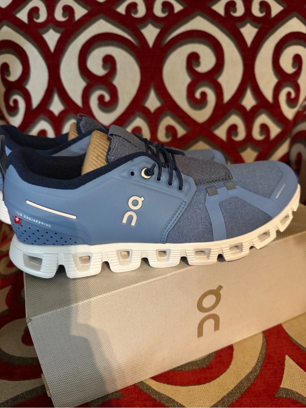 On Running Men's Cloudswift Athletic Shoes - Light Blue and White